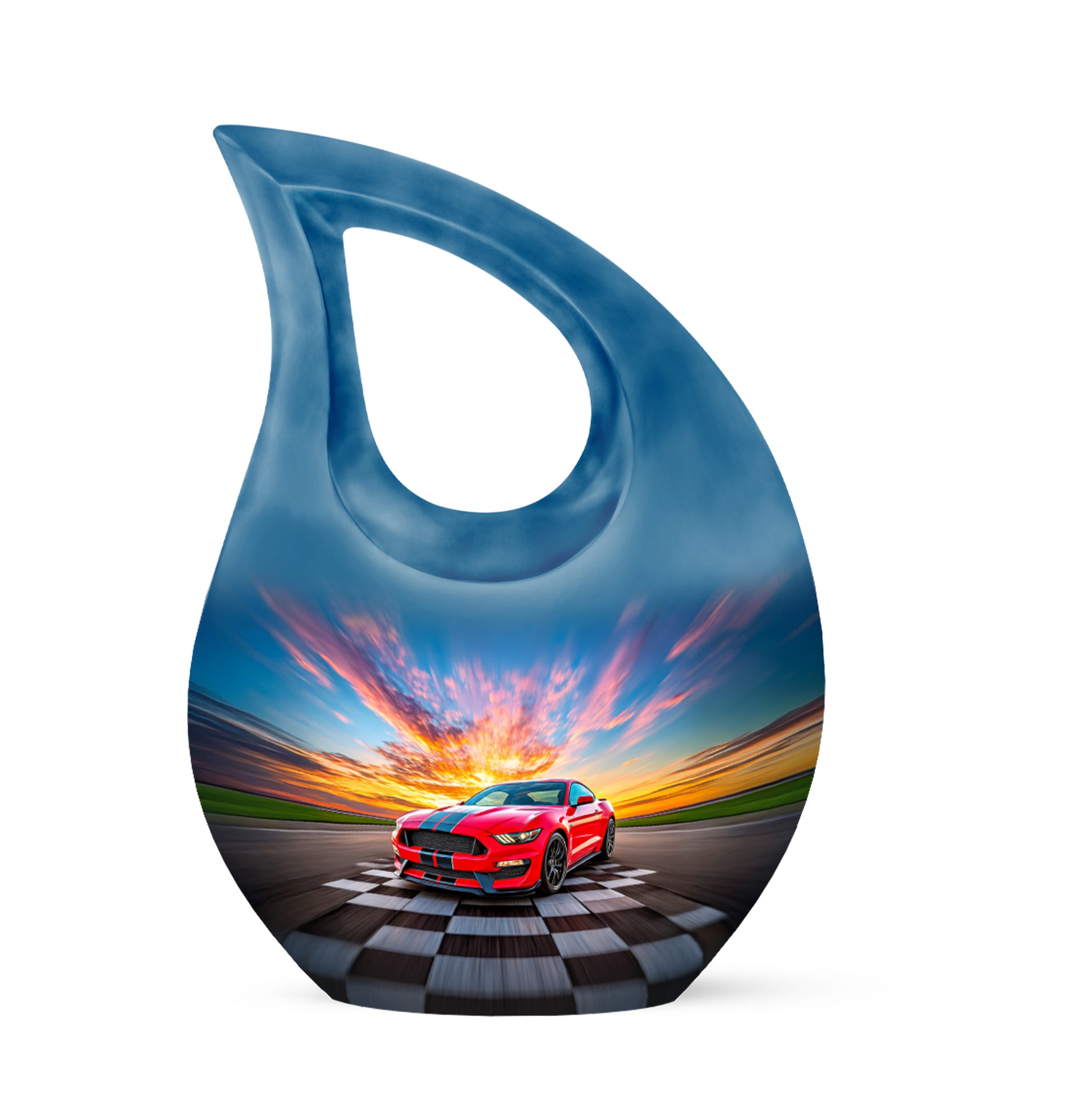Personalized Car Cremation Urns - Tranquil Blue 10-inch, 200 cu in - Karyliz