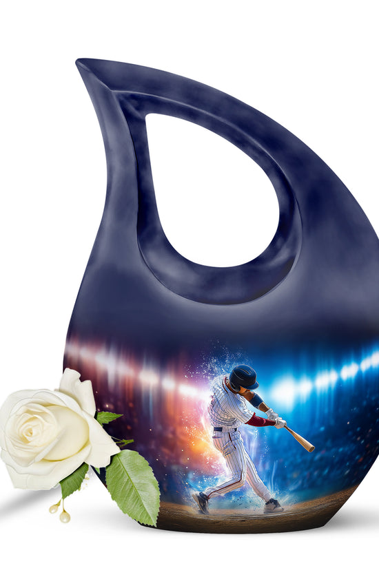 Personalized Refined Baseball Cremation Urns - Black 10-inch, 200 cu in - Yatskia