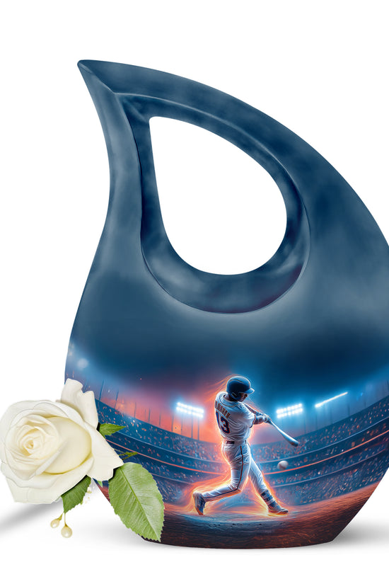 Personalized Eternal Baseball Cremation Urns - Blue 10-inch, 200 cu in - Yatskia