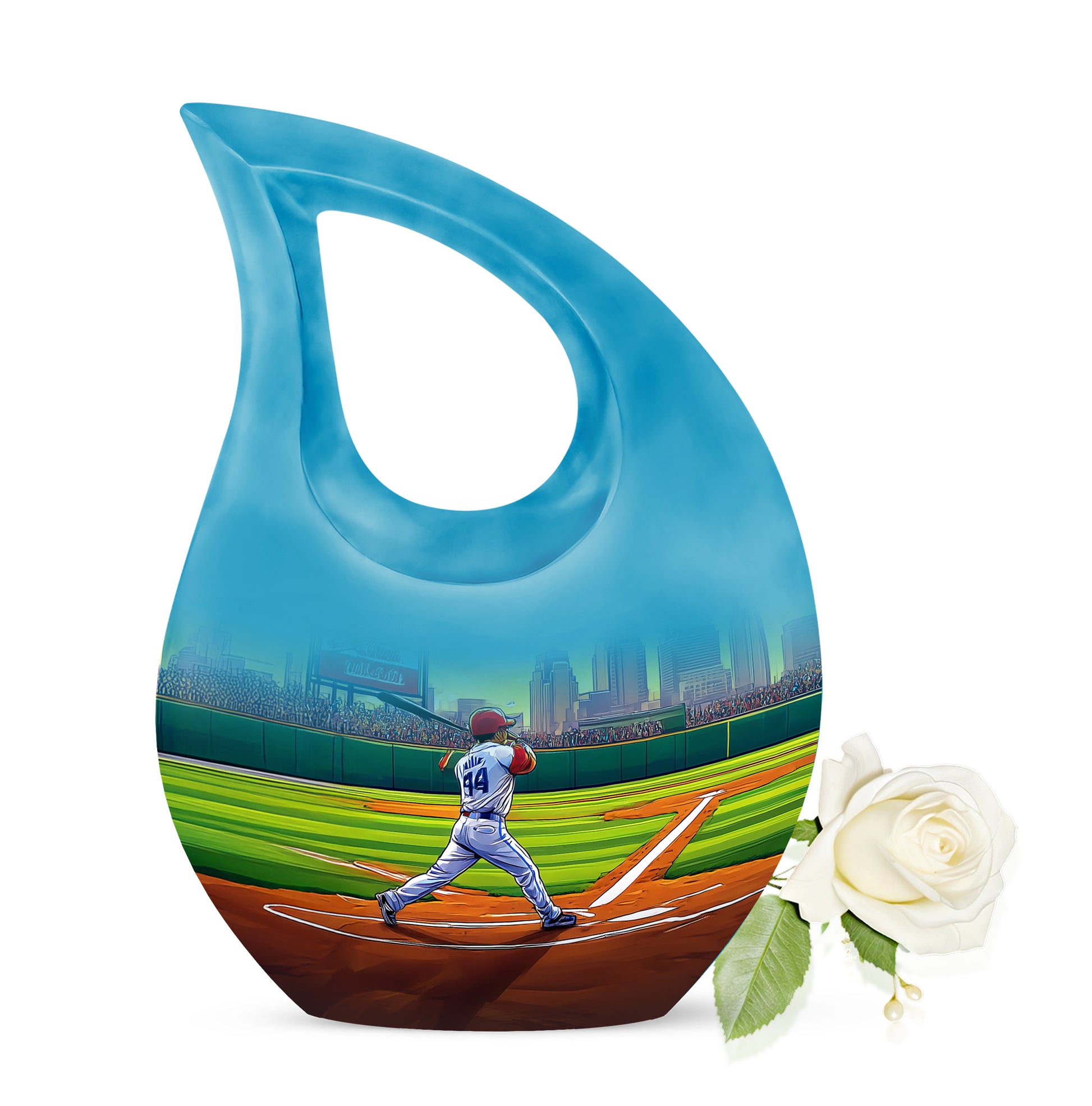 Everlasting Green Baseball Resting Place Urn for Human Ashes - 10-inch, 200 cu in - Yatskia