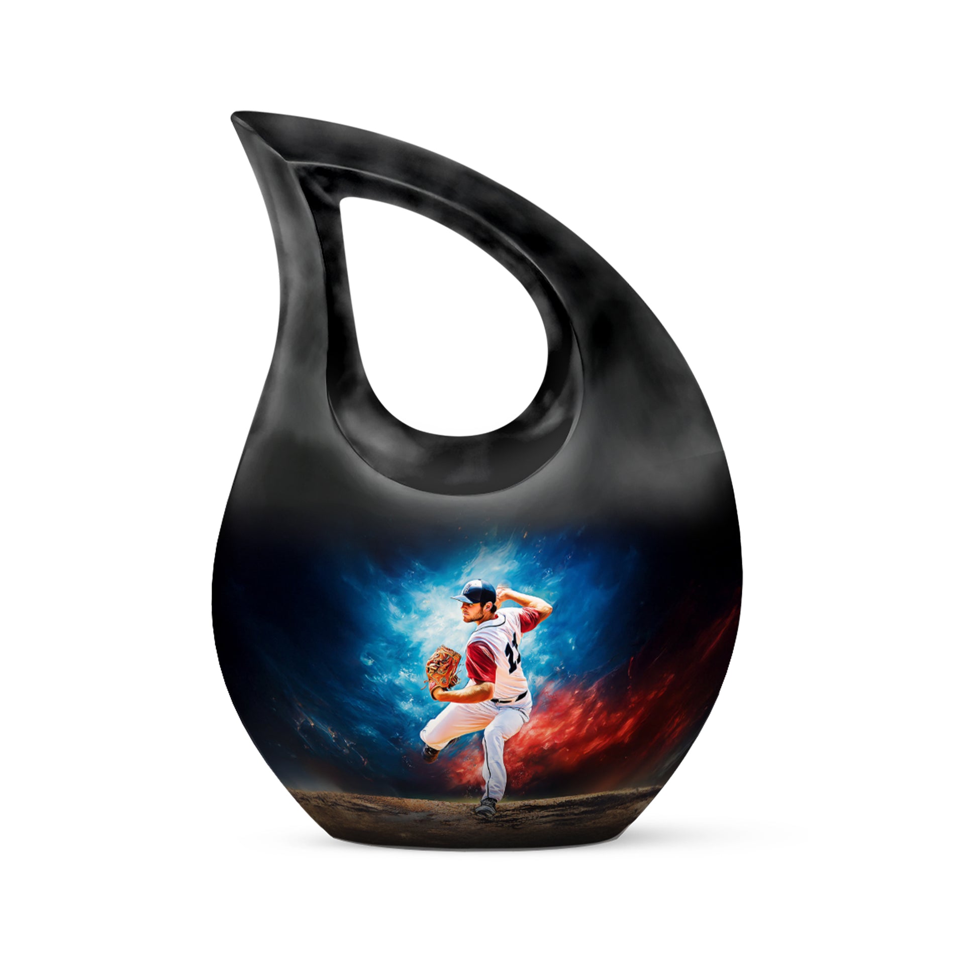 Blue Resounding Baseball Memorial Urn for Ashes - 10-inch, 200 cu in - Yatskia