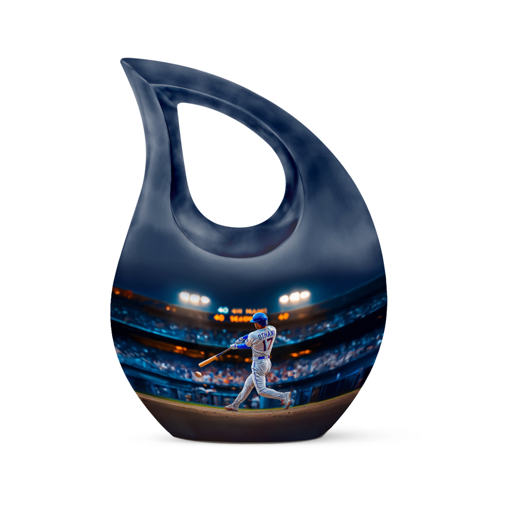 Illustrious Baseball Memorial Cremation Urns - Blue 10-inch, 200 cu in - Yatskia