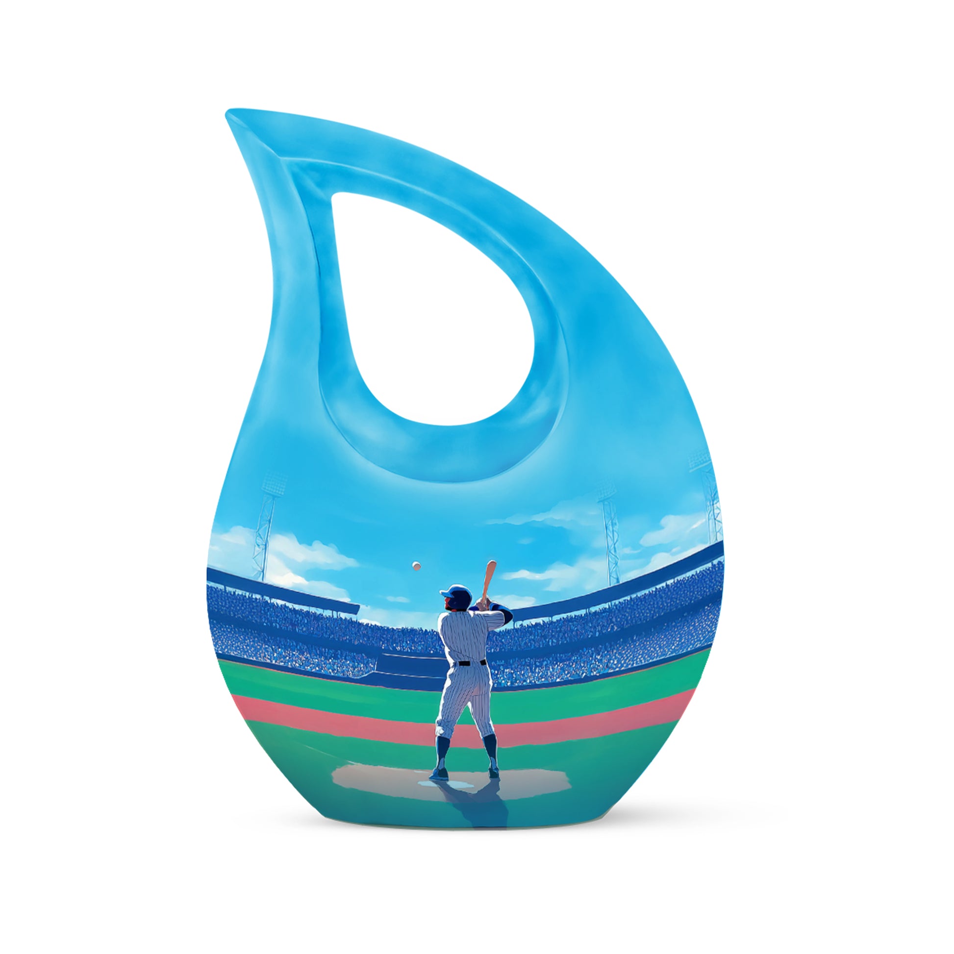 Blue Baseball Haven Cremation Urns for Human Ashes - 10-inch, 200 cu in - Yatskia