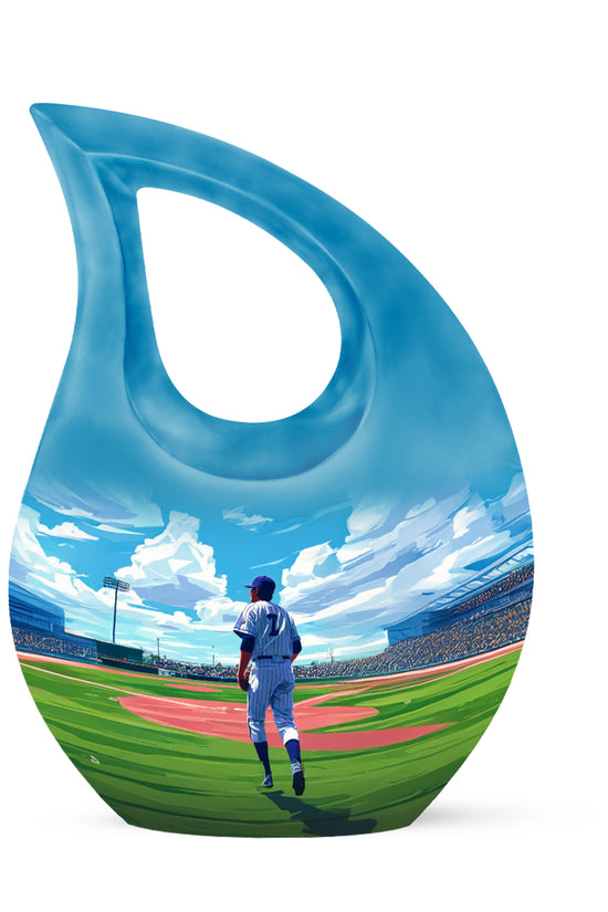 Sublime Baseball Cremation Urns for Human Ashes - Blue 10-inch - Yatskia