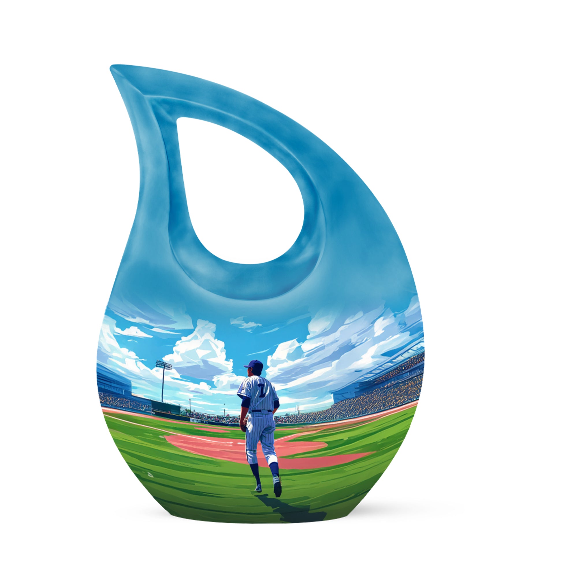 Sublime Baseball Cremation Urns for Human Ashes - Blue 10-inch - Yatskia