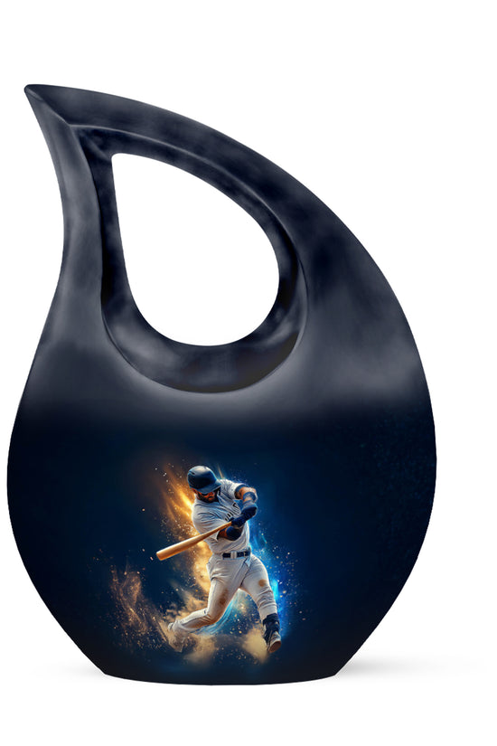 Radiant Baseball Memorial Cremation Urns - Blue 10-inch, 200 cu in - Yatskia