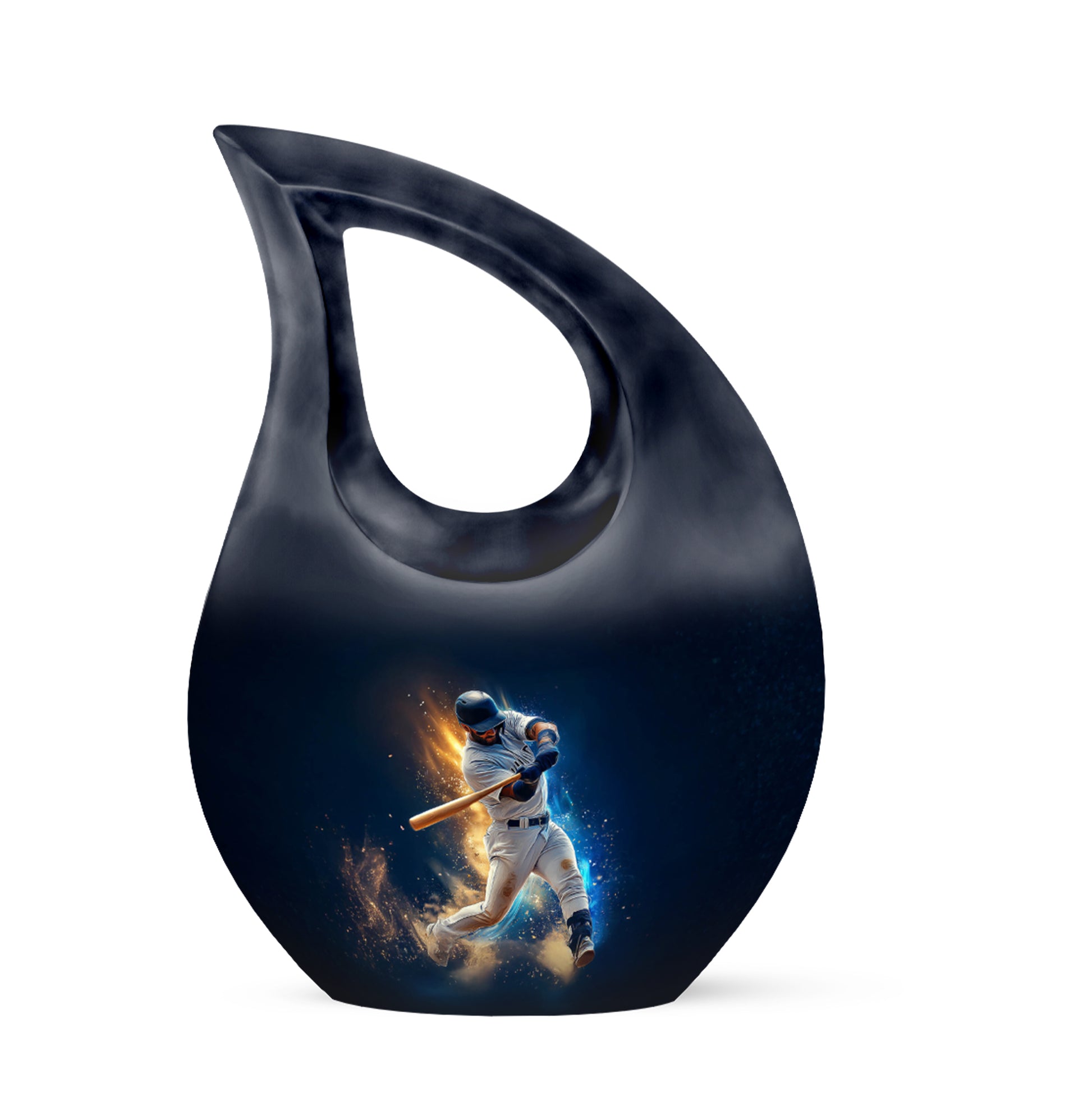 Radiant Baseball Memorial Cremation Urns - Blue 10-inch, 200 cu in - Yatskia