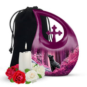 Cherry Blossom Memorial Urn - Bear Funeral Urn For Adults Ashes