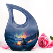 Resplendent Blue Bear Cremation Urn for Ashes - 10-inch, 200 cu in - Yatskia