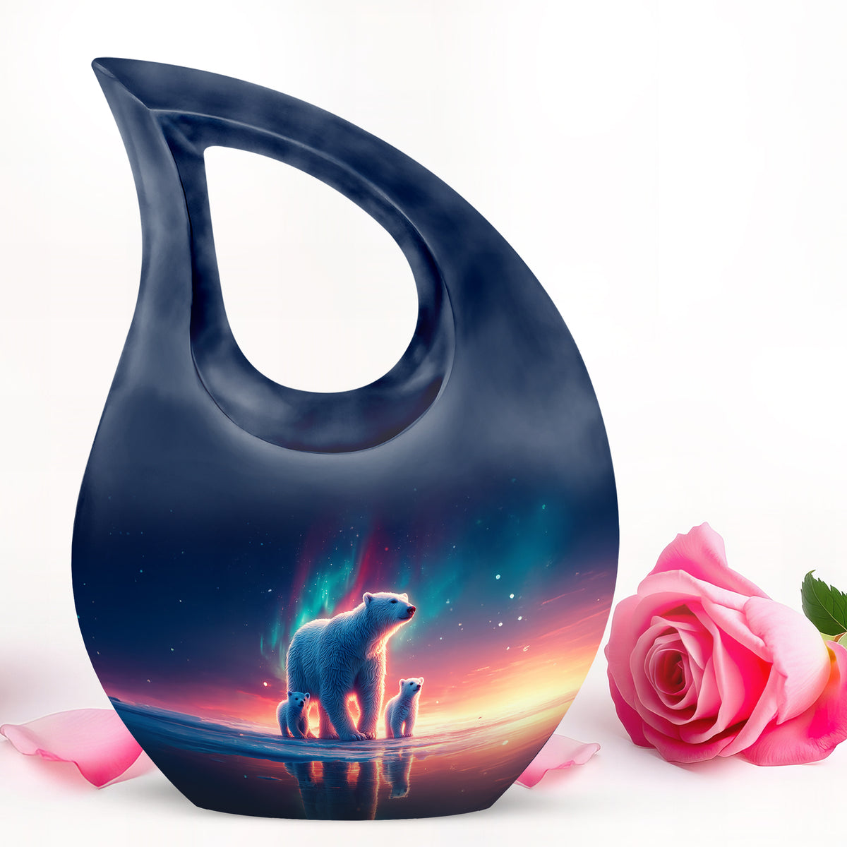 Blue Bear Tribute Cremation Urns for Human Ashes - 10-inch, 200 cu in - Yatskia