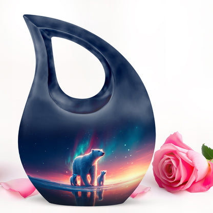 Blue Bear Tribute Cremation Urns for Human Ashes - 10-inch, 200 cu in - Yatskia
