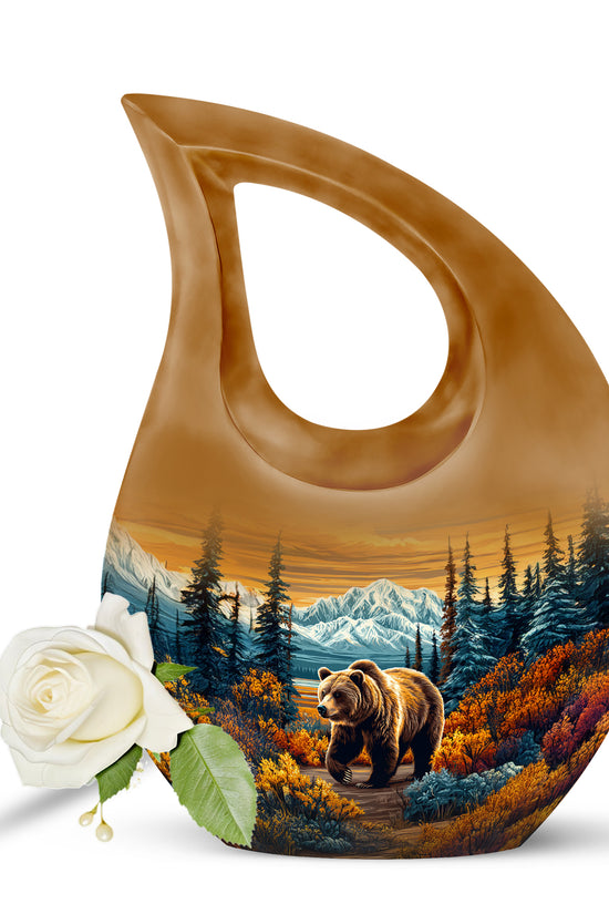 Personalized Gold Bear Cremation Urns for Ashes - Captivating 10-inch - Yatskia
