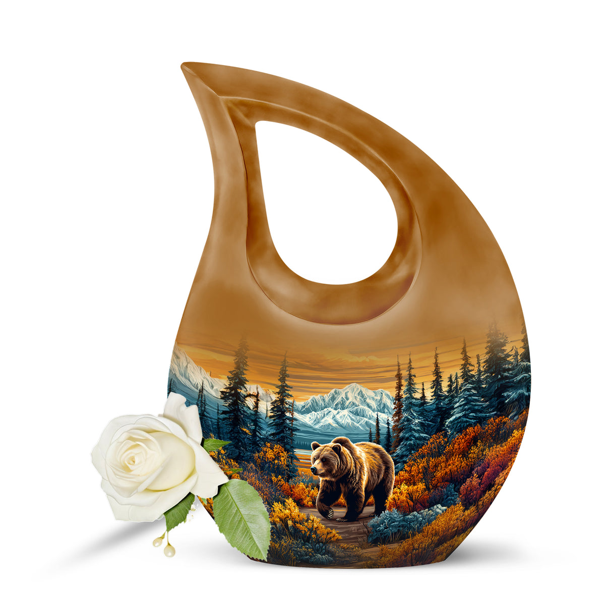 Personalized Gold Bear Cremation Urns for Ashes - Captivating 10-inch - Yatskia