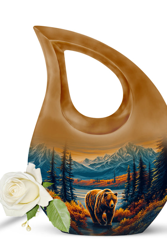 Blue Beloved Bear Cremation Urns for Human Ashes - 10-inch, 200 cu in - Yatskia