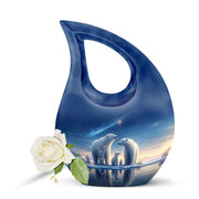 Illustrious Bear Memorial Cremation Urns - Blue 10-inch, 200 cu in - Yatskia