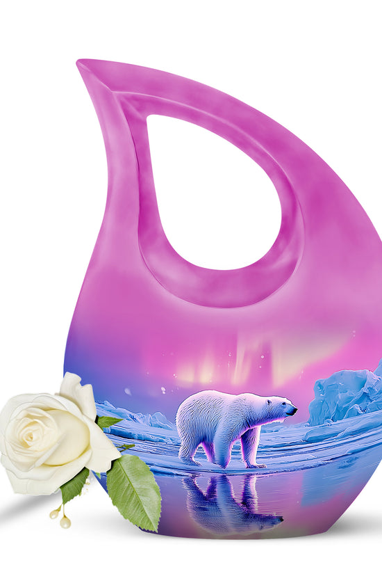 Personalized Pink Revered Bear Cremation Urns for Human Ashes - 10-inch, 200 cu in - Yatskia