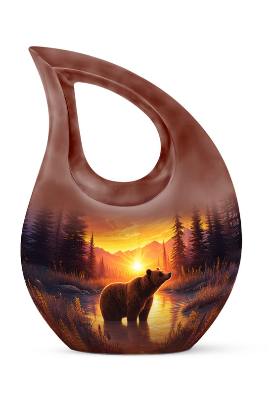 Personalized Red Bear Cremation Urns for Ashes - Captivating 10-inch - Yatskia