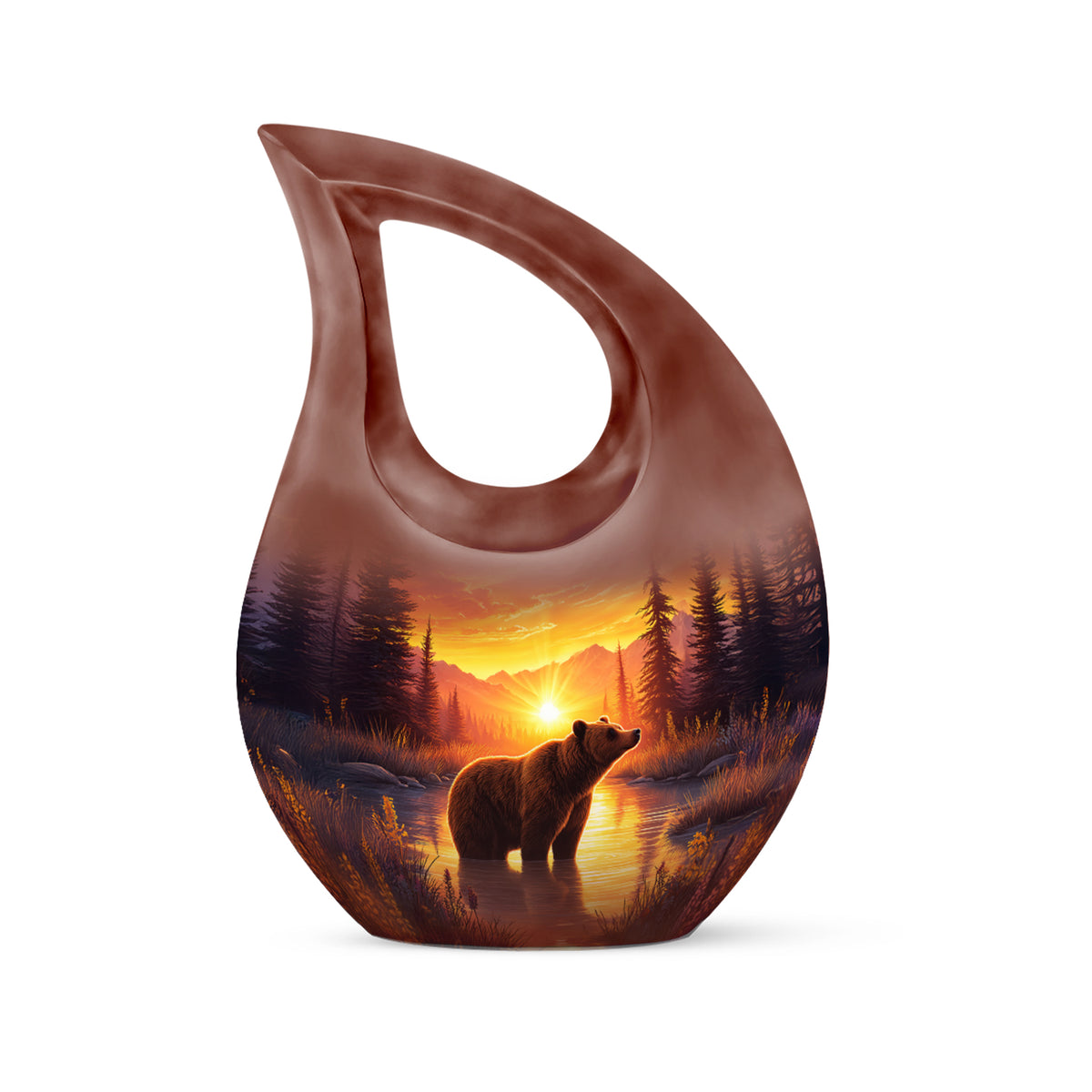 Personalized Red Bear Cremation Urns for Ashes - Captivating 10-inch - Yatskia