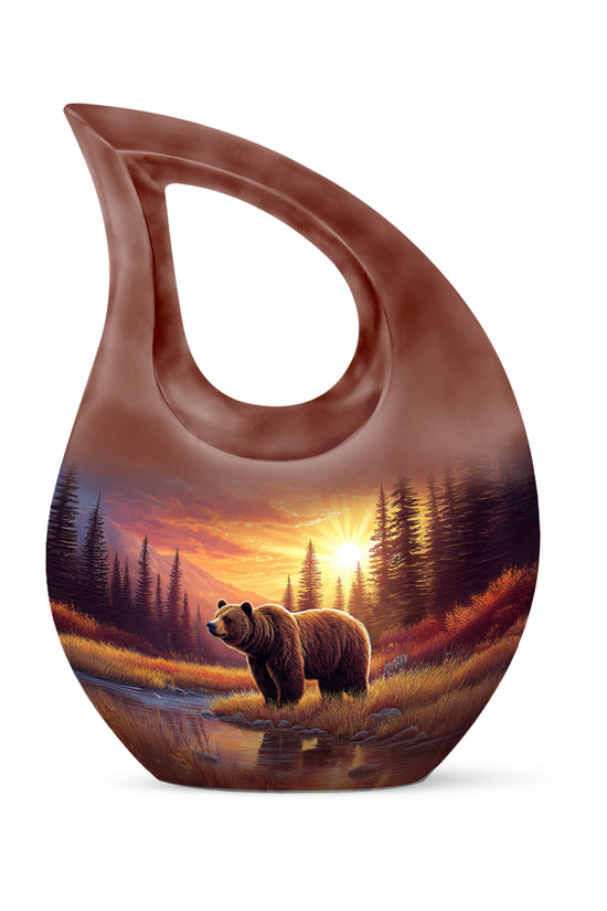 Personalized Refined Bear Cremation Urns - Red 10-inch, 200 cu in - Yatskia