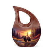 Personalized Refined Bear Cremation Urns - Red 10-inch, 200 cu in - Yatskia