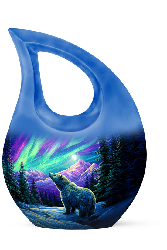 Remarkable Bear Memorial Cremation Urns - Blue 10-inch, 200 cu in - Yatskia