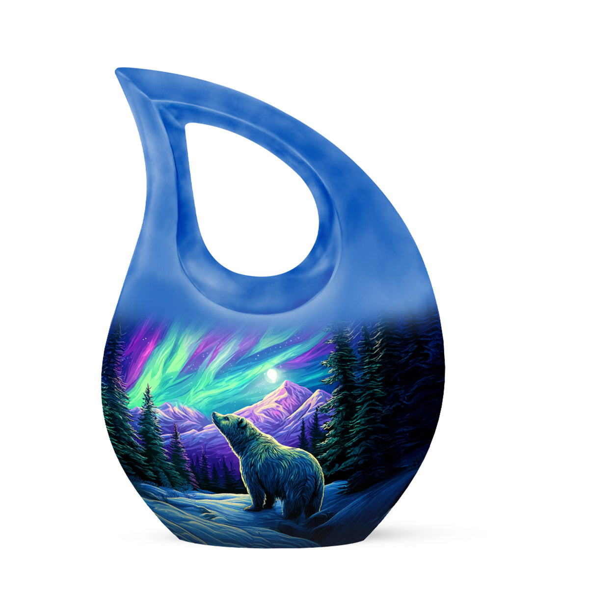 Remarkable Bear Memorial Cremation Urns - Blue 10-inch, 200 cu in - Yatskia