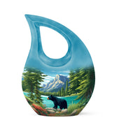 Resplendent Blue Bear Cremation Urn for Ashes - 10-inch, 200 cu in - Yatskia