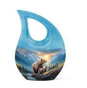 Harmonious Bear Cremation Urns for Human Ashes - Blue 10-inch - Yatskia