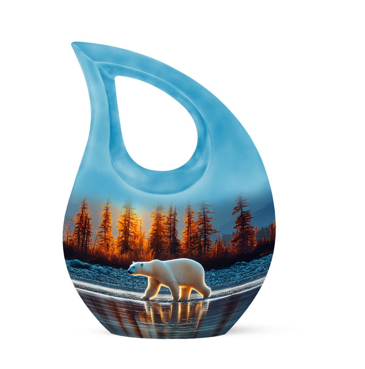 Divine Blue Bear Cremation Urn for Ashes - 10-inch, 200 cu in - Yatskia
