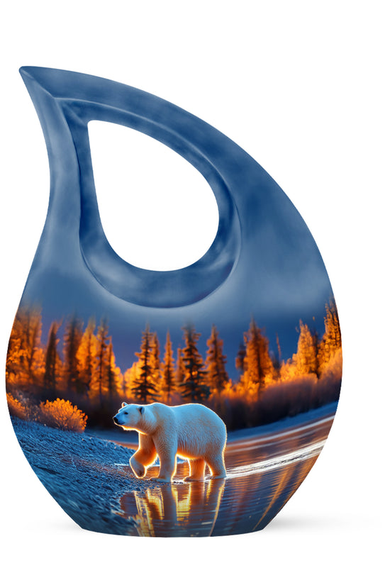 Blessed Bear Cremation Urns for Human Ashes - Blue 10-inch - Yatskia