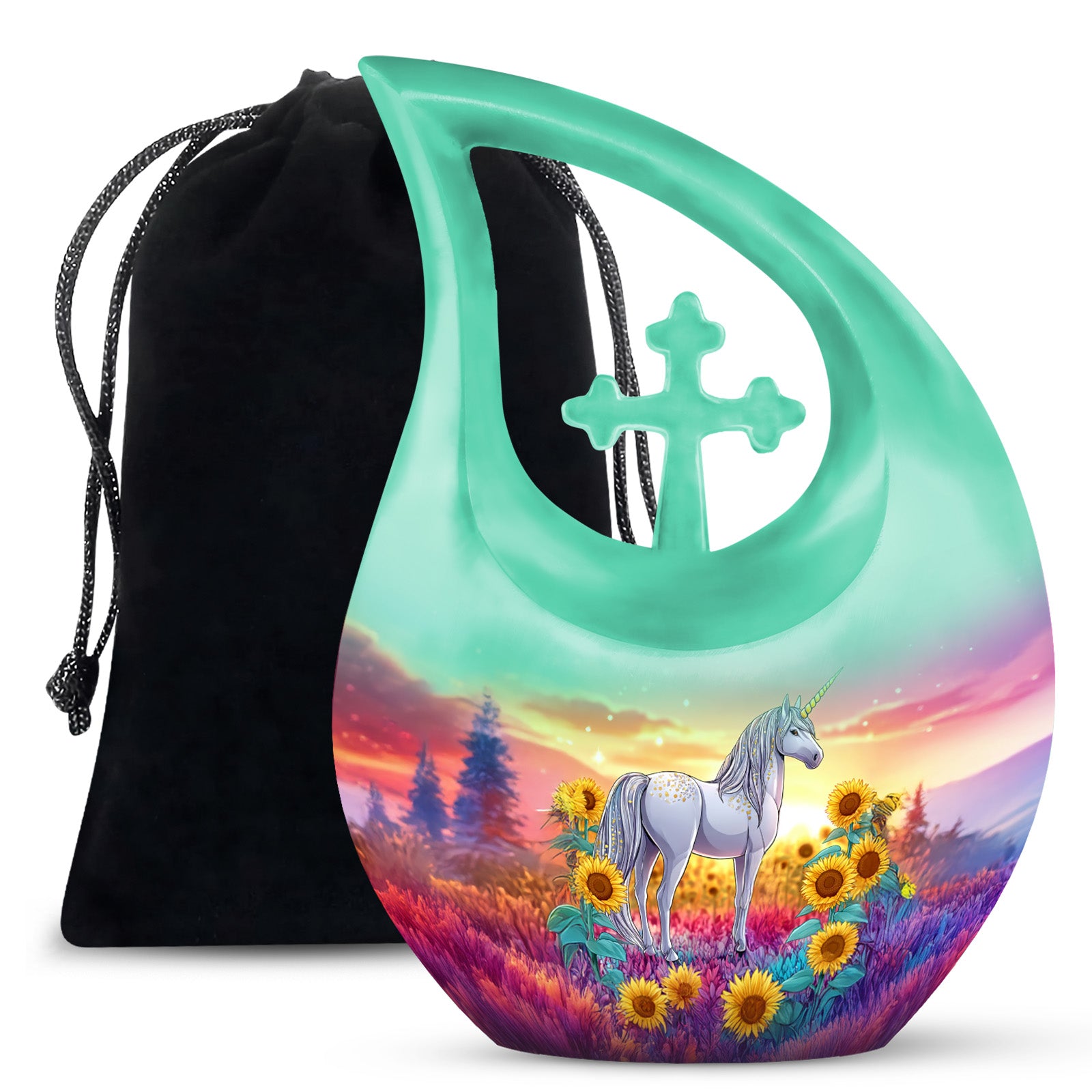 Beautiful Unicorn Urn - Sunset Memorial Urn For Male & Female