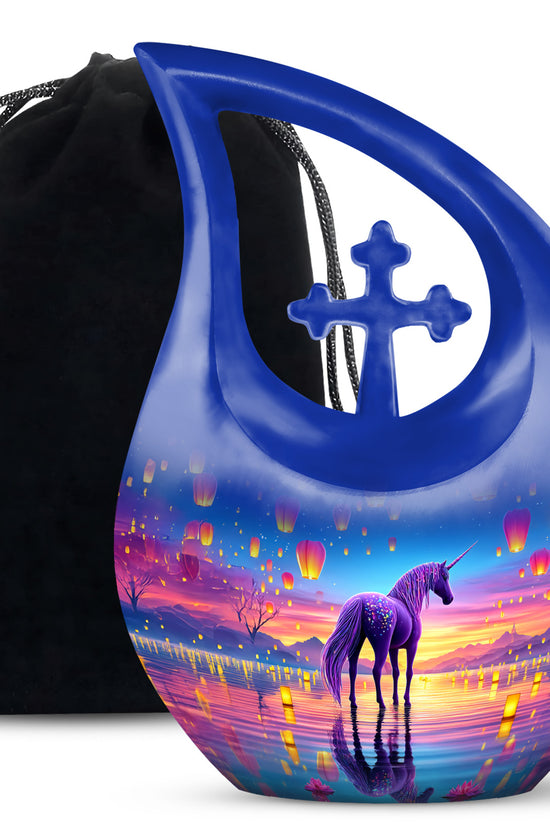 Sunset Unicorn Funeral Urn - Lantern Memorial Urn For Mother & Father