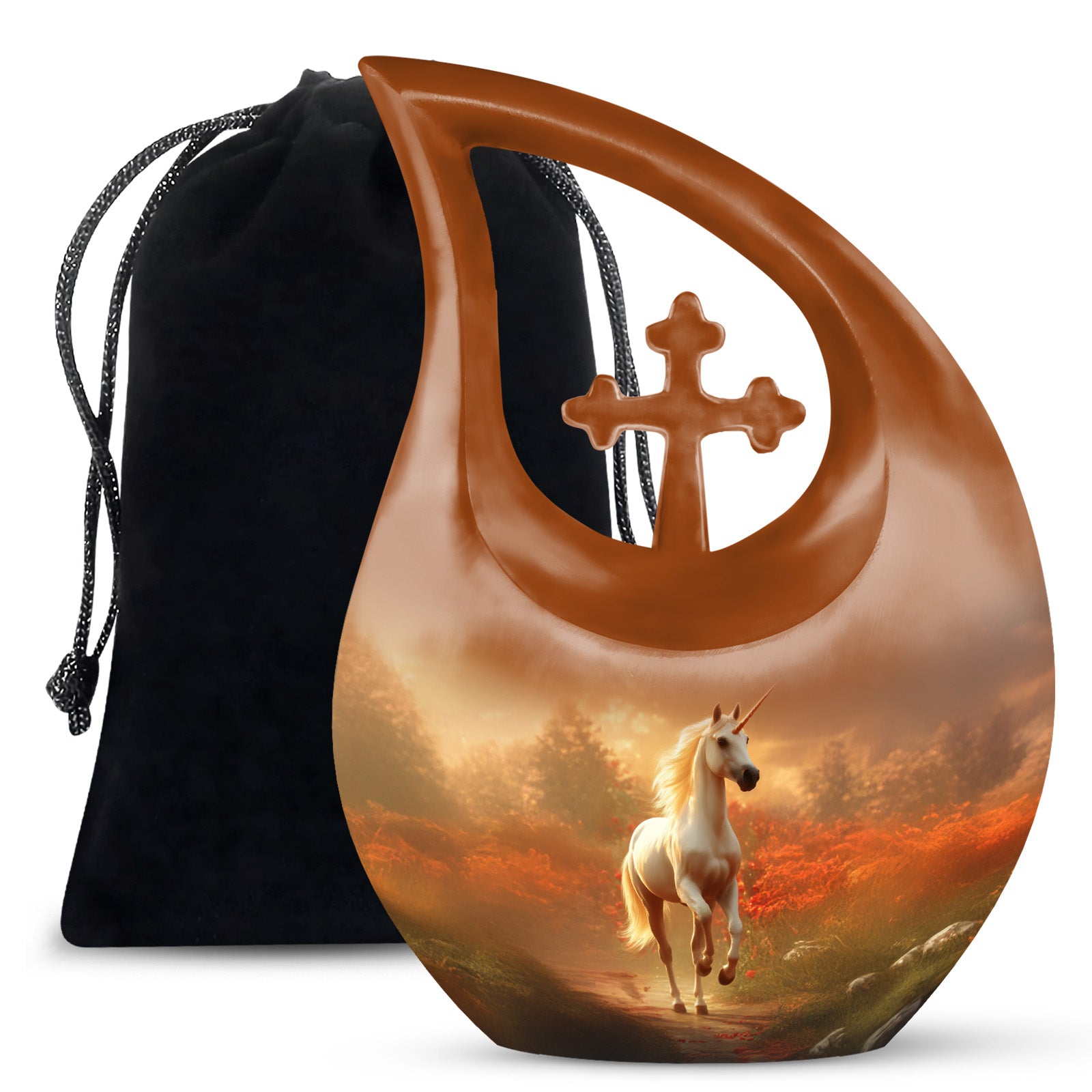 Golden Unicorn Funeral Urn - Forest Memorial Urn For Loved Ones Ashes