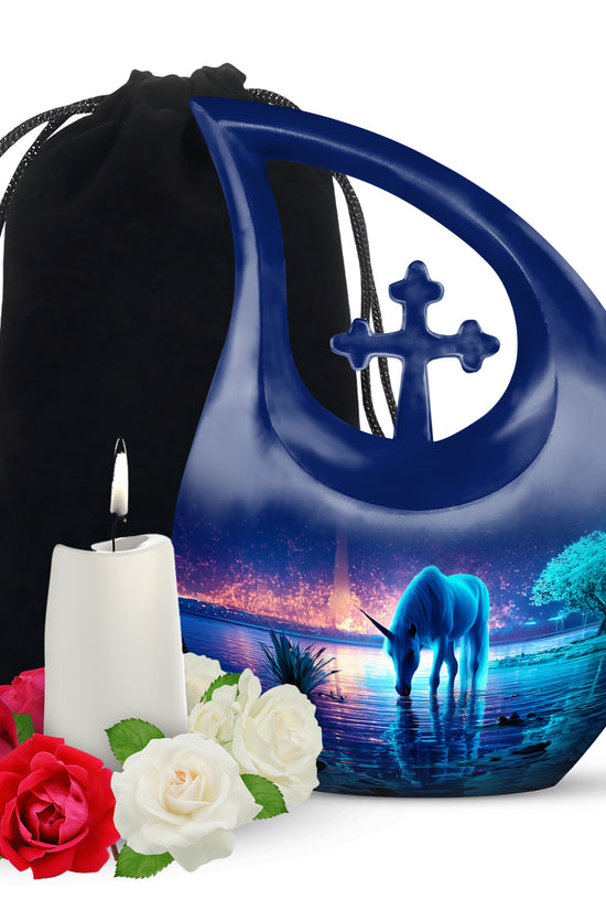 Unicorn Lake Memorial Urn - Cremation Urn For Male & Female