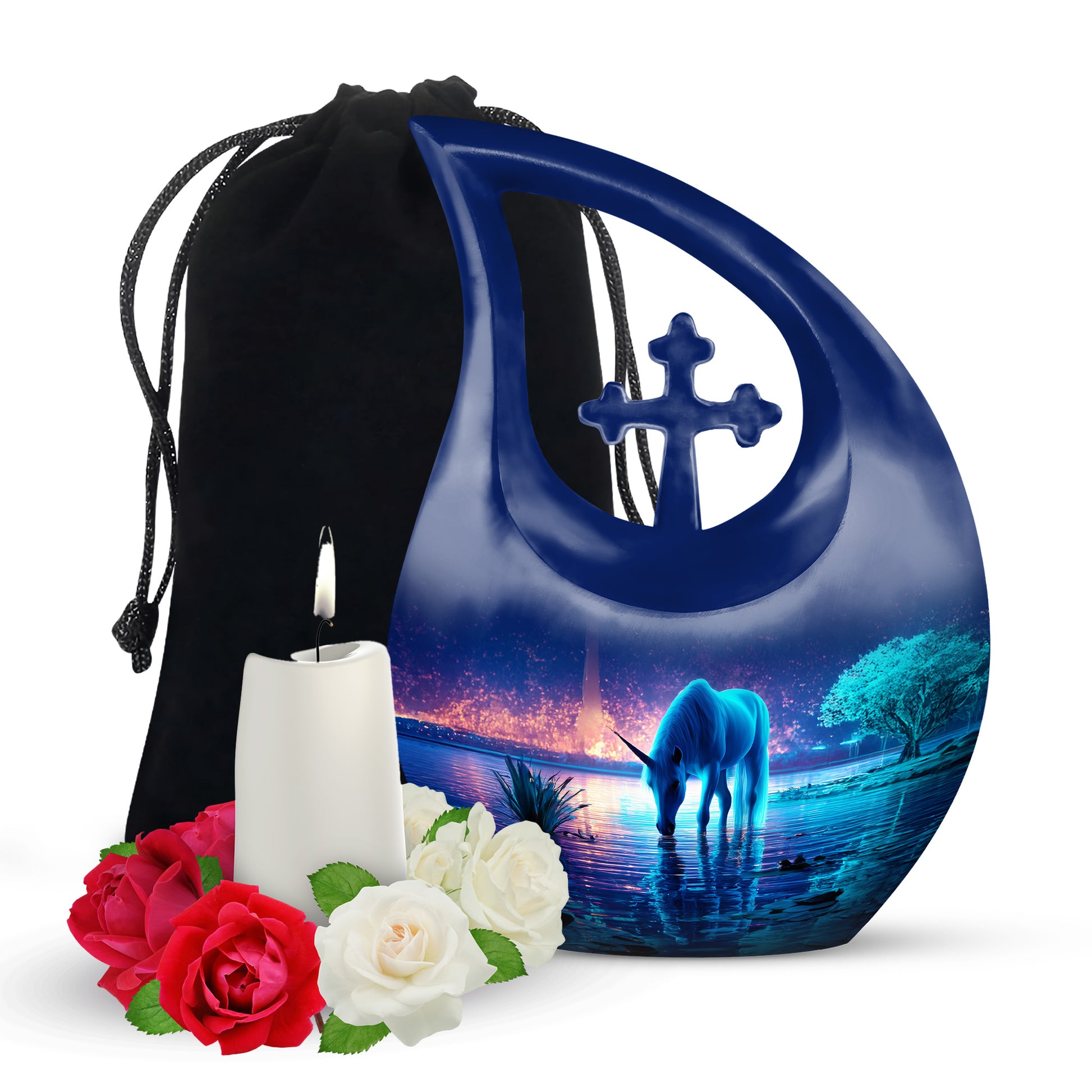 Unicorn Lake Memorial Urn - Cremation Urn For Male & Female