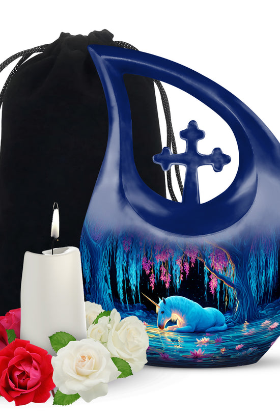 Unicorn Memorial Urn - Lotus Lake Funeral Urn For Loved Ones
