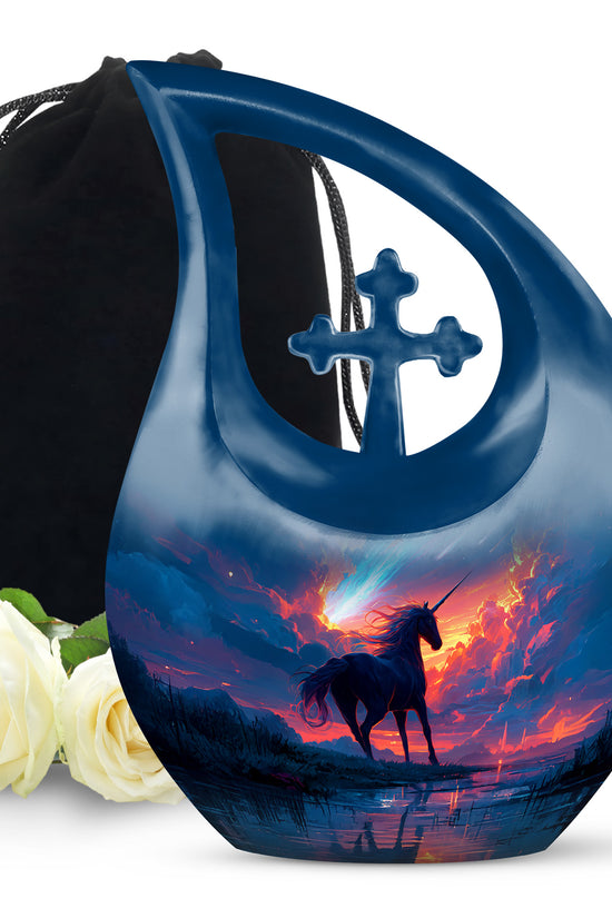 Artistic Unicorn Cremation Urn - Large Memorial Urn For Male & Female