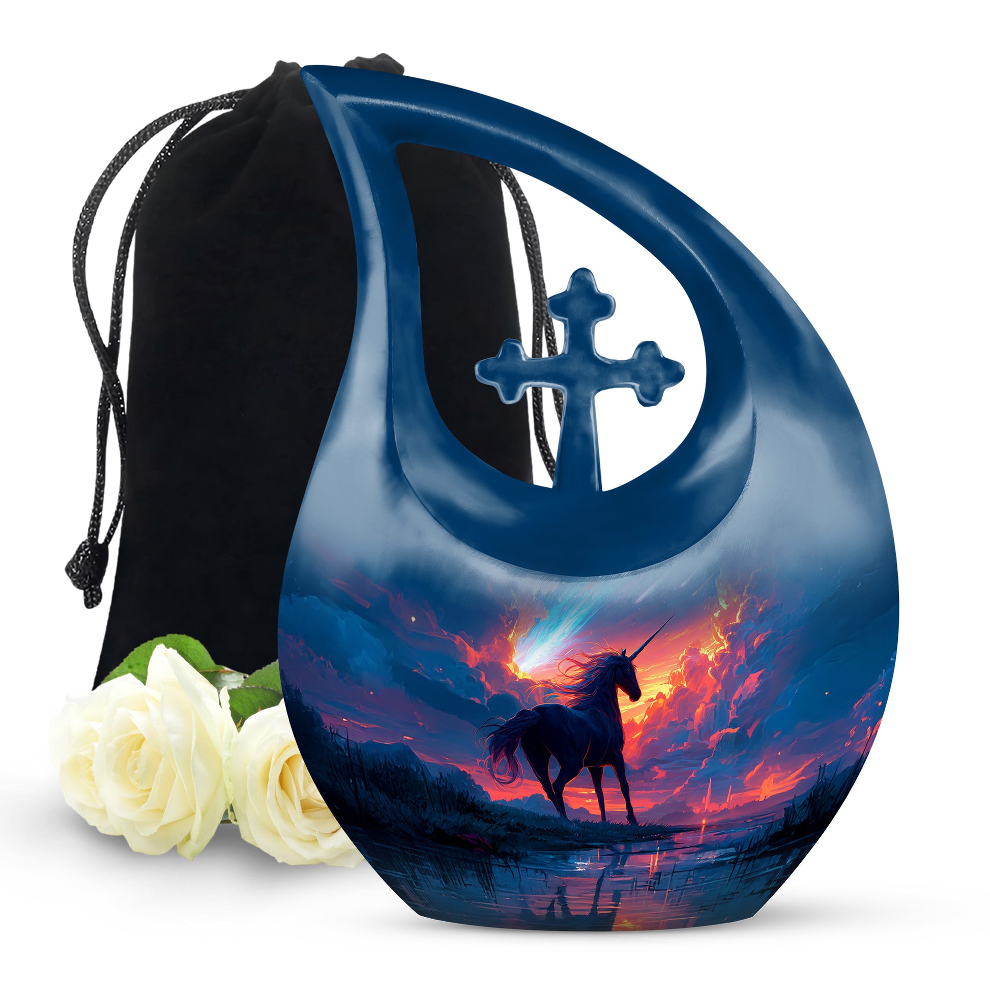 Artistic Unicorn Cremation Urn - Large Memorial Urn For Male & Female