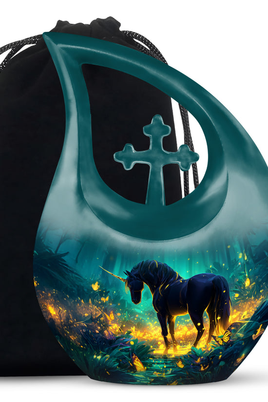 Unicorn Forest Cremation Urn - Decorative Urn For Human Ashes