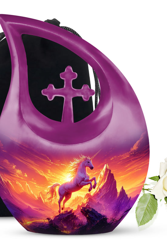 Mystical Unicorn Cremation Urn - Beautiful Memorial Urn For Ashes