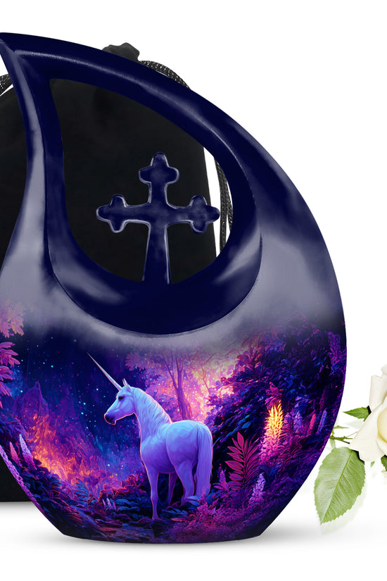 Magical Unicorn Memorial Urn - Forest Funeral Urn For Adult Ashes