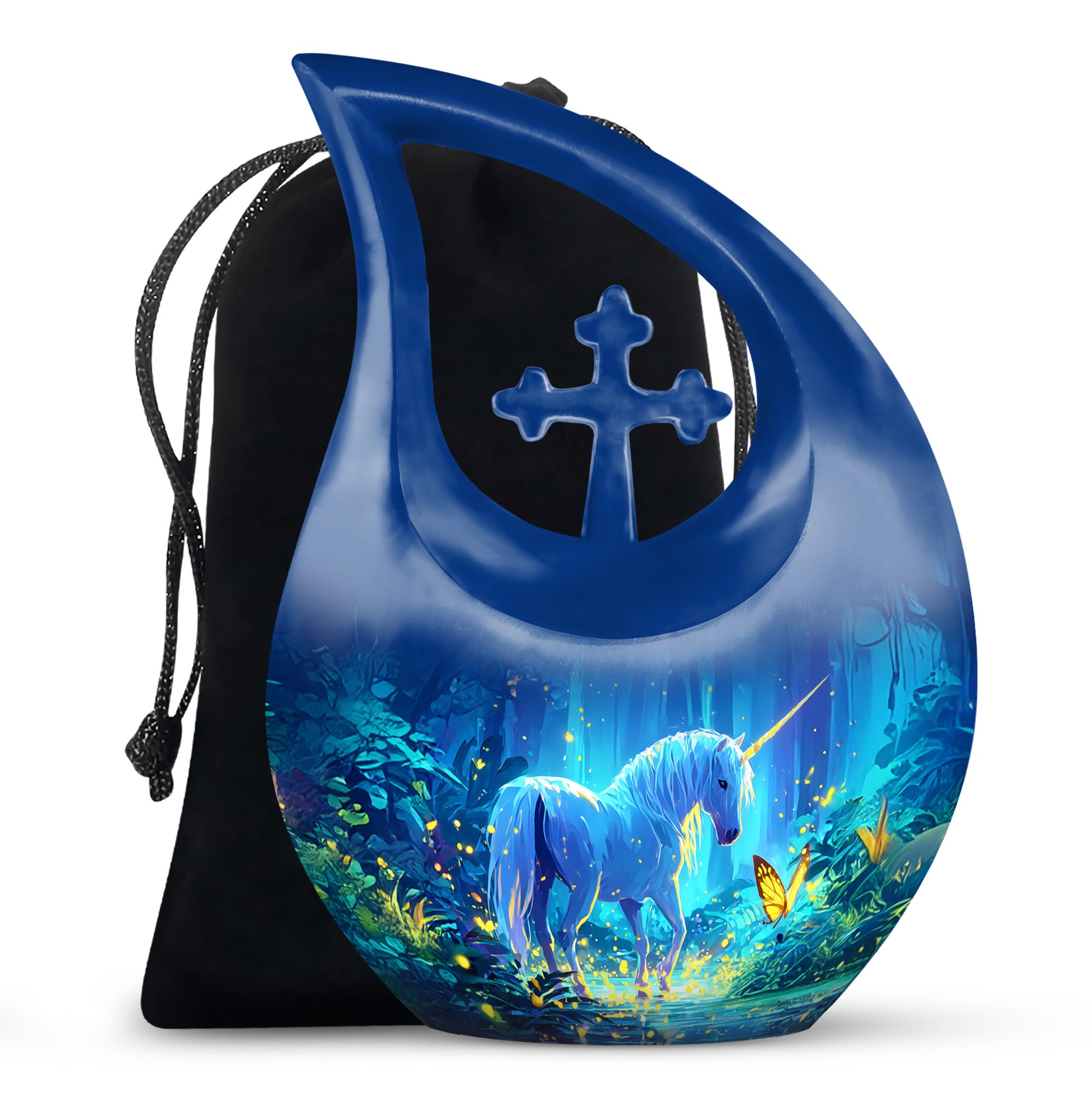 Mystical Unicorn Funeral Urn - Beautiful Forest Memorial Urn For Human Ashes