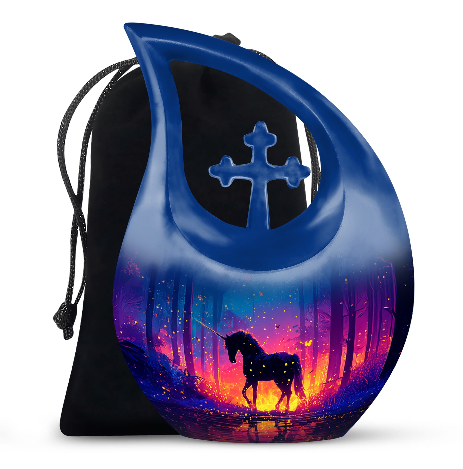 Fire Unicorn Memorial Urn - Forest Funeral Cremation Urn For Adult Ashes
