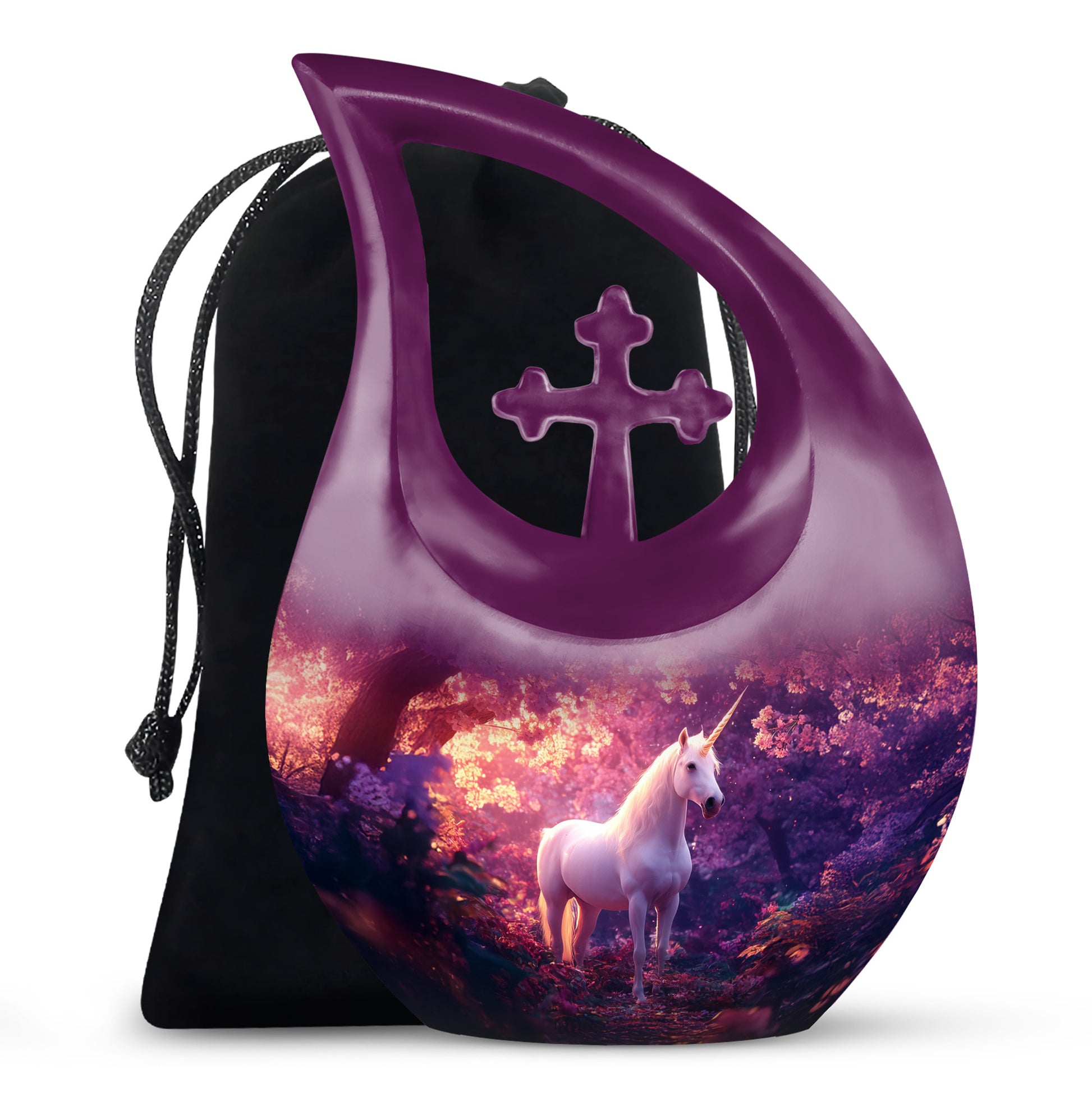 Magical Unicorn Memorial Urn - Blossom Forest Cremation Urn For Loved One