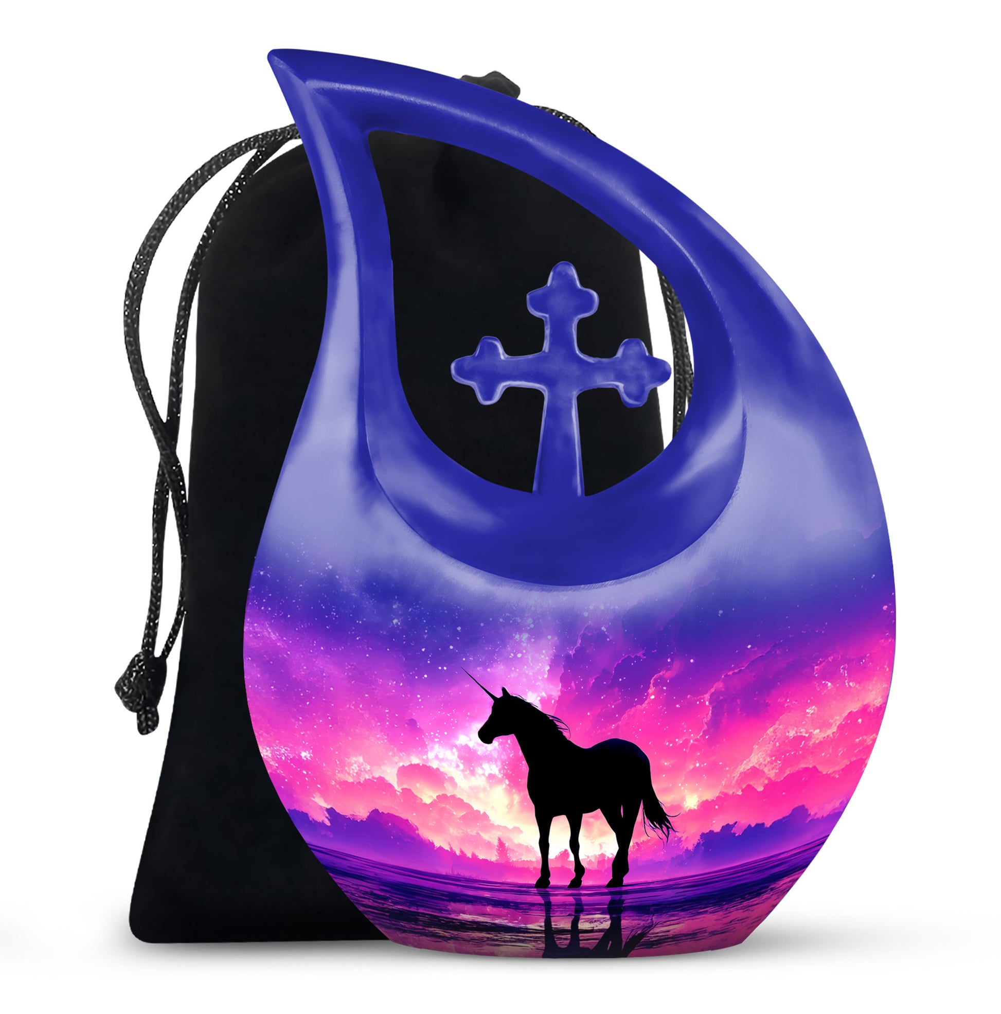 Galaxy Unicorn Cremation Urn - Fantasy Night Sky Memorial Urn For Burial