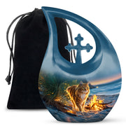 Beach Cat Memorial Urn - Campfire Cremation Urn For Ashes