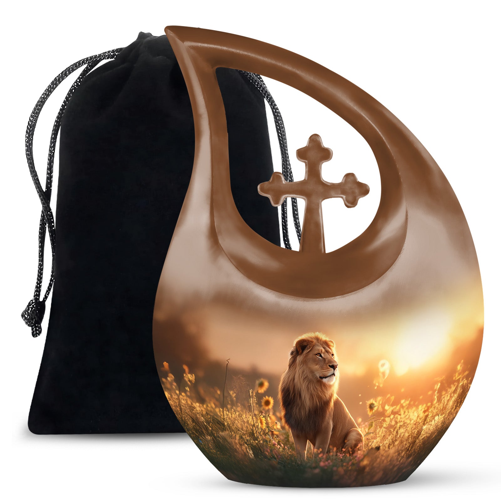 Resting Lion Cremation Urn - Urns For Human Ashes For Adults