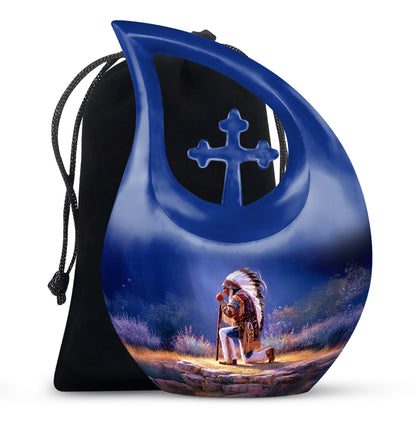 Native American Scenic Funeral Urn - Cremation Urn For Adult Ashes