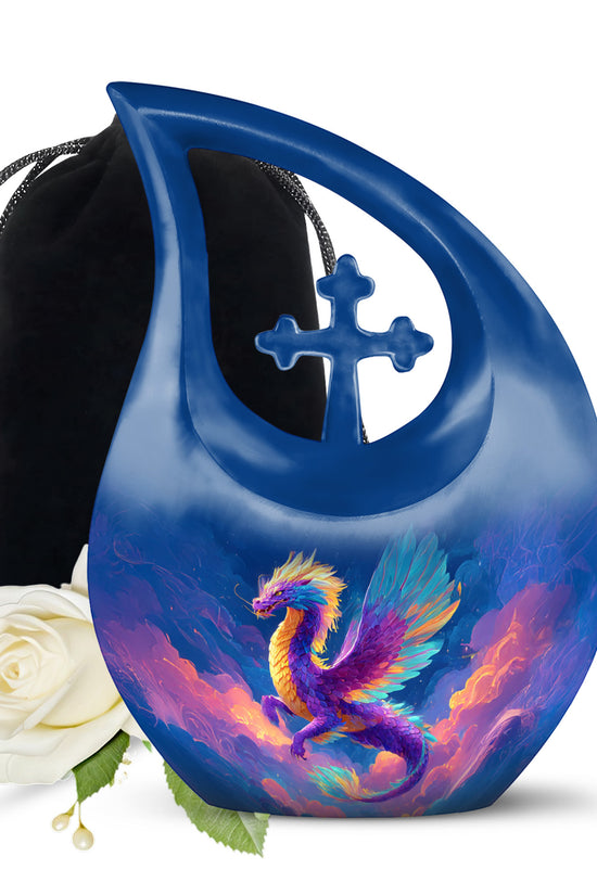 Rainbow Dragon Cremation Urn - Artistic Cremation Urn For Male & Female