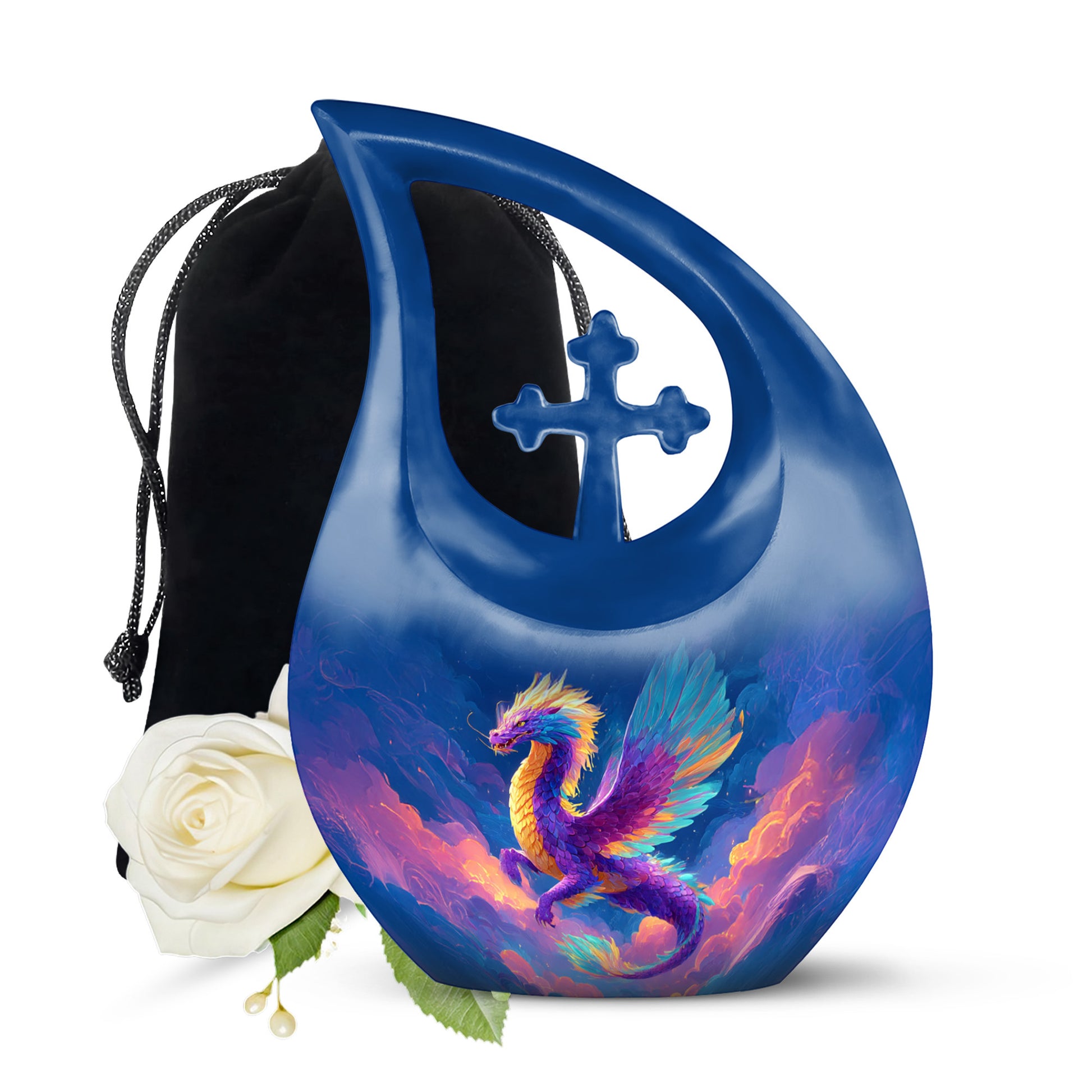 Rainbow Dragon Cremation Urn - Artistic Cremation Urn For Male & Female
